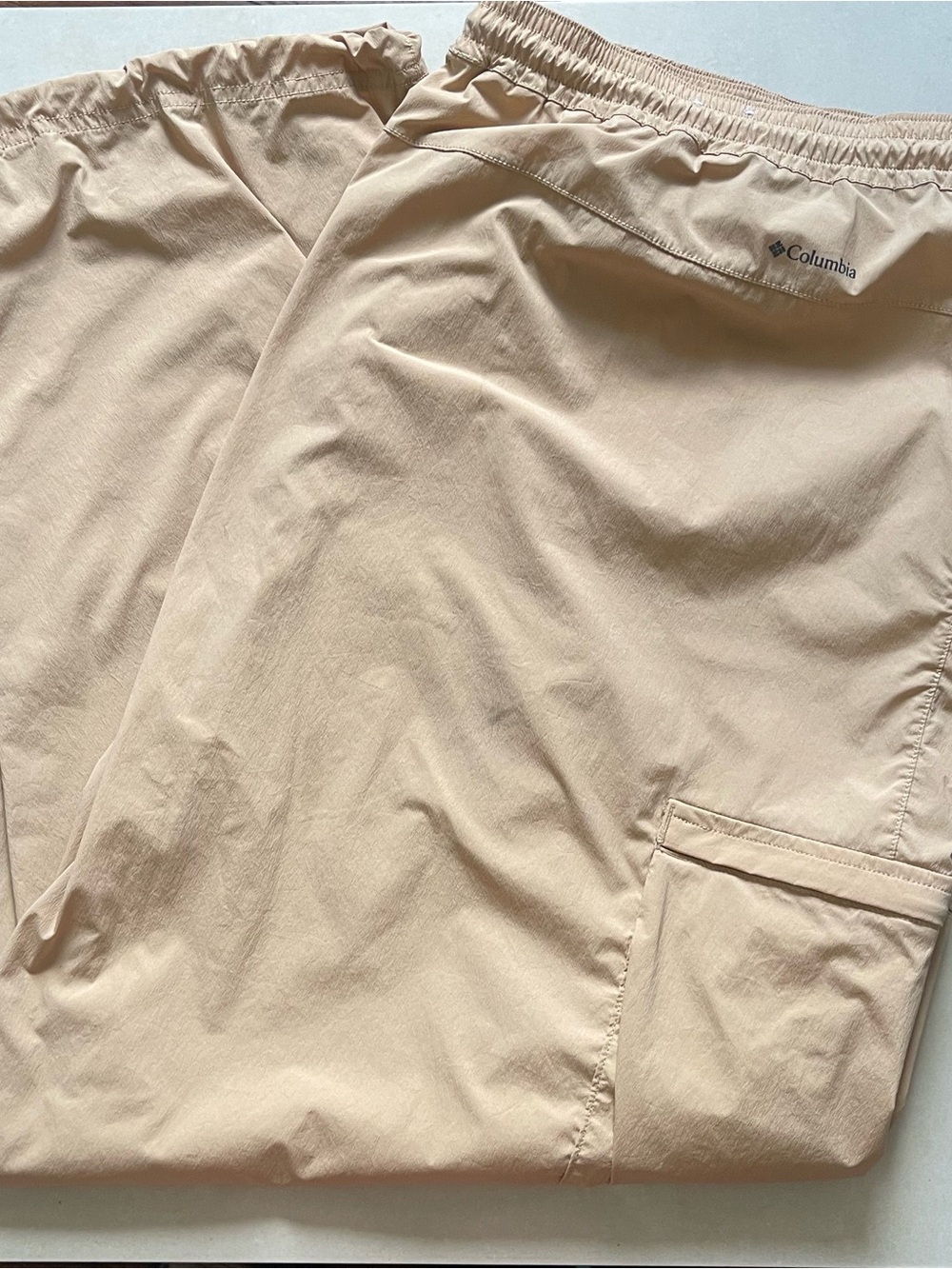 Columbia Men’s Tan Elastic-Waist Outdoor Pants Size 3XL